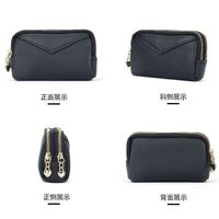 Leather Coin Purse New First Layer Cowhide Double Layer Zipper Key Ring Coin Storage Bag main image 5