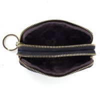Leather Coin Purse New First Layer Cowhide Double Layer Zipper Key Ring Coin Storage Bag main image 4