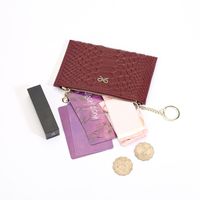 محفظة سيدة جلدية ، حقيبة تخزين عملة سلسلة المفاتيح الأوروبية والأمريكية الجديدة متعددة البطاقات main image 5