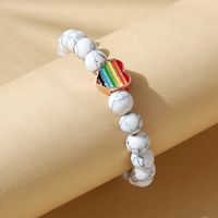 Korean Version Of Creative Fashion Painted Nectarine Heart Bead Bracelet sku image 2