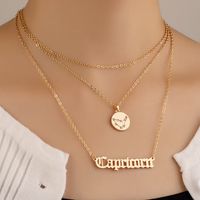 Retro Diamond-studded Symbol Clavicle Chain Twelve Constellation Necklace Letter Sweater Chain main image 5