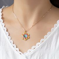 Jewelry Wholesale Korean Fashion Flower Necklace Sweet Clavicle Chain Sweater Chain Autumn And Winter main image 2