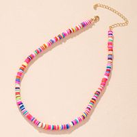 Europe And America Cross Border Internet Celebrity Bohemian Ethnic Style Colorful Polymer Clay Necklace Female Ins Style Fashion Hip Hop Clavicle Chain main image 2