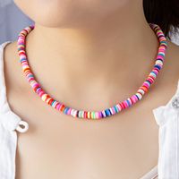 Europe And America Cross Border Internet Celebrity Bohemian Ethnic Style Colorful Polymer Clay Necklace Female Ins Style Fashion Hip Hop Clavicle Chain main image 5