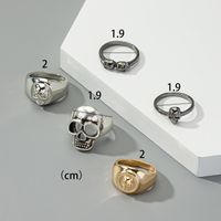 Ornament Alloy 5 Skull Men's Ring Set Europe And America Cross Border Fashion Temperament Ring main image 5