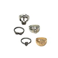 Ornament Alloy 5 Skull Men's Ring Set Europe And America Cross Border Fashion Temperament Ring main image 6