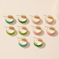 Personality 5 Pairs Drip Glazed Basic Ring Earrings Europe And America Cross Border Ins Exaggerated Earrings Suit main image 3