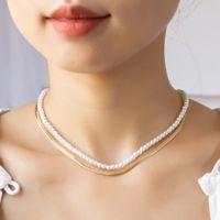 European And American Popular New Snake Chain Pearl Necklace Set European And American Cross-border Neckwear main image 1