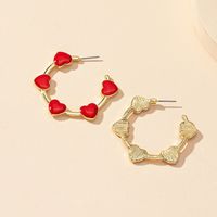 Jewelry Wholesale A Pair Of Drip-glazed Love Fashion Earrings main image 4