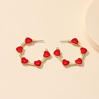 Jewelry Wholesale A Pair Of Drip-glazed Love Fashion Earrings main image 5
