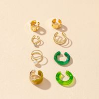 8 Piece Ear Clip Earrings Set European And American Exaggerated Earrings main image 3