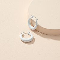 Popular New Jewelry Wholesale 1 Pair Of Lacquered Basic Ear Hoop Earrings main image 4