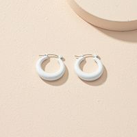 Popular New Jewelry Wholesale 1 Pair Of Lacquered Basic Ear Hoop Earrings main image 5