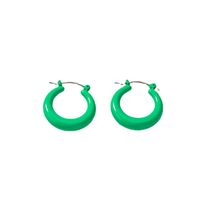 Popular New Jewelry Wholesale 1 Pair Of Lacquered Basic Ear Hoop Earrings main image 6