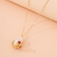 2021 New European And American Simple Temperament Baroque Pearl Pendant  Flowers Trendy main image 3