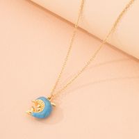 Japanese And Korean-style Light Luxury High-end Personalized Blue Whale Necklace Female Student Cute Simple Temperament Clavicle Chain Pendant Female main image 3