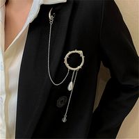 Korean Brooch Women's New Fashion Personality Retro Minority High-grade Pearl Tassel Metal Suit Pin main image 4
