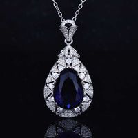 Birnenförmige Amethystkette Voller Diamanten Lila Diamantanhänger main image 2