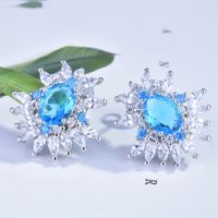 Design Imitation Natural Topaz Earrings European And American Luxury Diamond Color Earrings main image 3