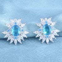 Design Imitation Natural Topaz Earrings European And American Luxury Diamond Color Earrings main image 6