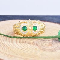 Fashion Owl Ring Natural Chalcedony Bird Eagle Open Color Treasure Ring main image 4