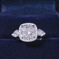 Luxury Full Diamond 5 Carat Cushion Diamond Ring Female Diamond Open Ring Wholesale main image 3