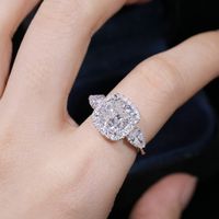 Luxury Full Diamond 5 Carat Cushion Diamond Ring Female Diamond Open Ring Wholesale main image 6