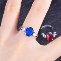 Wholesale Simulation Sapphire Pigeon Blood Red Open Ring main image 2