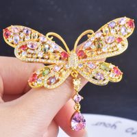 Butterfly Zircon Brooch Dragonfly Brooch Scarf Button Jacket Coat Pin Autumn And Winter Jewelry main image 4