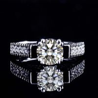 Heller Super Flashing Hearts &amp; Arrows Zirkon 1 Karat Moissan Diamant Offener Ring main image 1