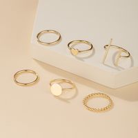 European And American New Heart Ring 6-piece Creative Alloy Geometric Joint Ring Set Wholesale main image 5