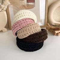Autumn And Winter Woolen Hair Band Wide Side Headband main image 3