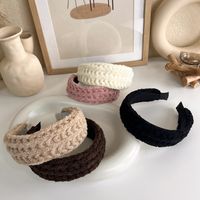 Autumn And Winter Woolen Hair Band Wide Side Headband main image 5