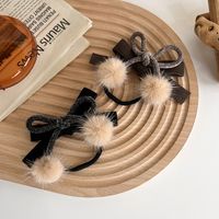 Japanese Autumn And Winter Campus Zaihuile Bowknot Hair Ring Cute Double Ponytail Hair String Girl Christmas Cherry Hair Ring Hair Accessories main image 1