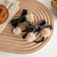 Japanese Autumn And Winter Campus Zaihuile Bowknot Hair Ring Cute Double Ponytail Hair String Girl Christmas Cherry Hair Ring Hair Accessories main image 3