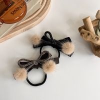 Japanese Autumn And Winter Campus Zaihuile Bowknot Hair Ring Cute Double Ponytail Hair String Girl Christmas Cherry Hair Ring Hair Accessories main image 5