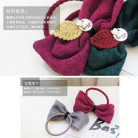 New Bow Hair Rope Korean Style Bowknot Hair Ring Headband Korean Style Corduroy Cloth Hair Ring Headdress Flower main image 4