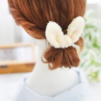 Plush Rabbit Ears Hair Ring Hair Rope Cute Korean Version Furry Head Rope main image 1