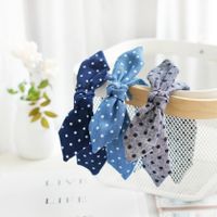 Comfortable Full Cloth Wrapper Hair-hoop Headband Polka Dot Cotton Fabrics Bow Headband Korean Style Styling Rabbit Ears Hair Hoop main image 4