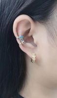 Korean Style New Ins Fashion Xingx Earrings Simple And Compact 14k Colorful Five-pointed Star Non-pierced Ear Bone Clip Women main image 3