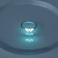 Halloween Dark Blue Luminous Double Heart-shaped Ring Wholesale Nihaojewelry sku image 1