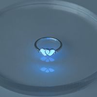 Halloween Dark Blue Luminous Double Heart-shaped Ring Wholesale Nihaojewelry sku image 2