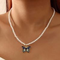 Fashion Accessories Creative Simple Dripping Butterfly Necklace Temperament Pearl Necklace main image 1