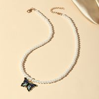 Fashion Accessories Creative Simple Dripping Butterfly Necklace Temperament Pearl Necklace main image 4