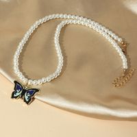 Fashion Accessories Creative Simple Dripping Butterfly Necklace Temperament Pearl Necklace main image 5