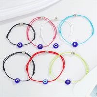 Retro Simple Color Rope Demon Eye Bracelet Hand-woven Blue Eye Bracelet Bracelet main image 2