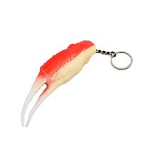 Creative Simulation Crab Leg Key Chain Food Model Metal Key Ring Pendant main image 6