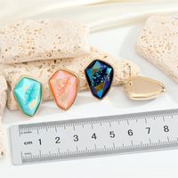 Shuo Europe And America Cross Border Ornament Retro Trendy Irregular Triangle Resin Earrings Natural Stone Imitated Geometric Ear Studs main image 6