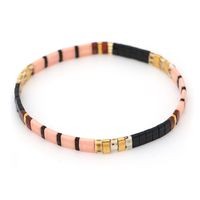 Simple Personality Autumn And Winter Piano Dark Color Punk Style Tila Rice Beads Bracelet sku image 4