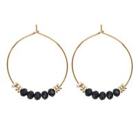 1 Pair Fashion Round Water Sticky Beads Beaded Women's Earrings sku image 1